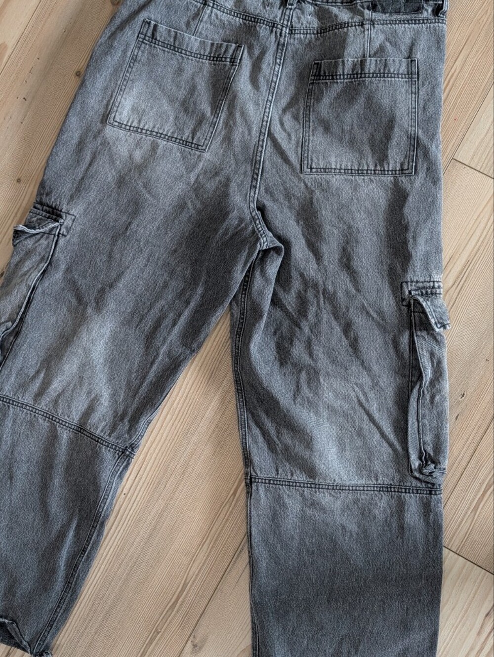BDG Gray Washed Moto Cargo Pants - Picture 2 of 7